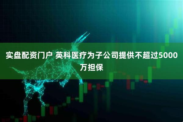 实盘配资门户 英科医疗为子公司提供不超过5000万担保